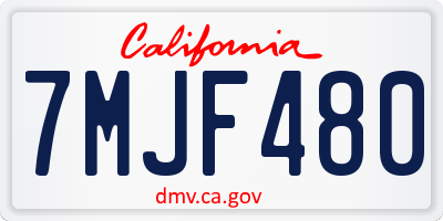 CA license plate 7MJF480