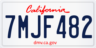 CA license plate 7MJF482