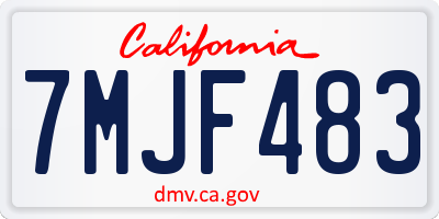CA license plate 7MJF483