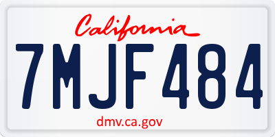 CA license plate 7MJF484