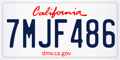CA license plate 7MJF486