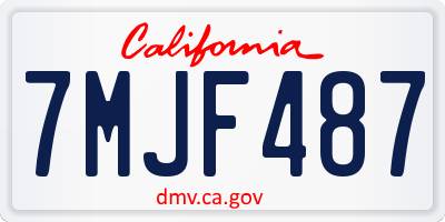 CA license plate 7MJF487