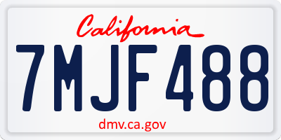 CA license plate 7MJF488