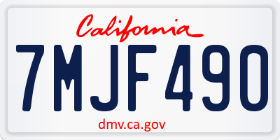 CA license plate 7MJF490