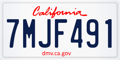 CA license plate 7MJF491