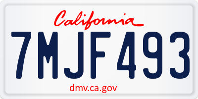 CA license plate 7MJF493