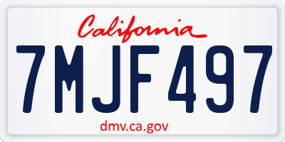 CA license plate 7MJF497