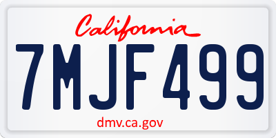 CA license plate 7MJF499