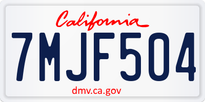 CA license plate 7MJF504