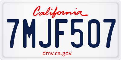CA license plate 7MJF507