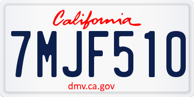 CA license plate 7MJF510