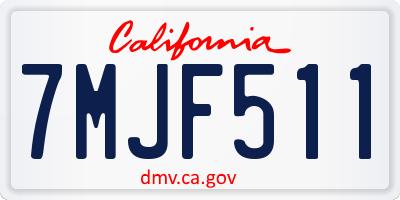 CA license plate 7MJF511