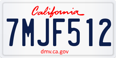 CA license plate 7MJF512