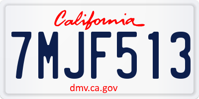 CA license plate 7MJF513