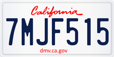 CA license plate 7MJF515