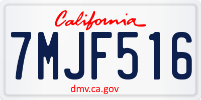 CA license plate 7MJF516