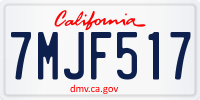 CA license plate 7MJF517