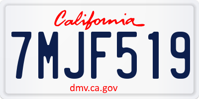 CA license plate 7MJF519