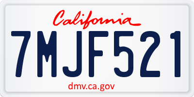 CA license plate 7MJF521