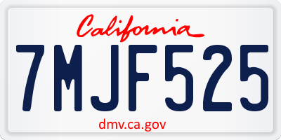 CA license plate 7MJF525