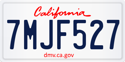 CA license plate 7MJF527