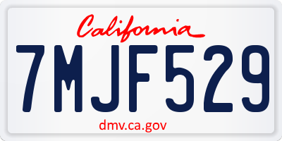 CA license plate 7MJF529