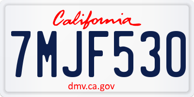 CA license plate 7MJF530