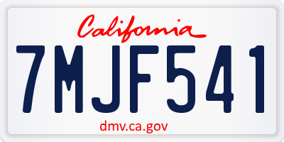 CA license plate 7MJF541