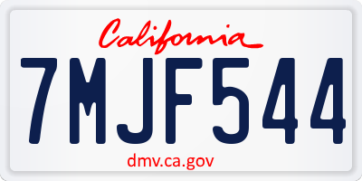 CA license plate 7MJF544