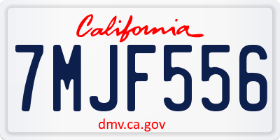 CA license plate 7MJF556