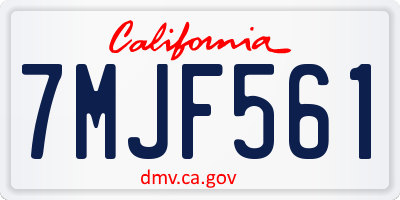 CA license plate 7MJF561