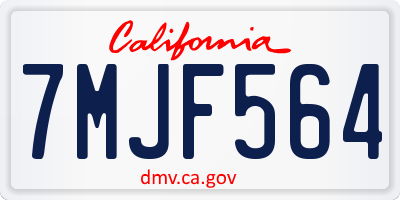 CA license plate 7MJF564