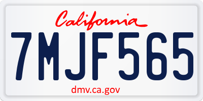 CA license plate 7MJF565