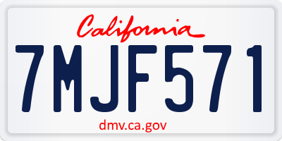 CA license plate 7MJF571