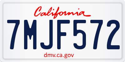 CA license plate 7MJF572