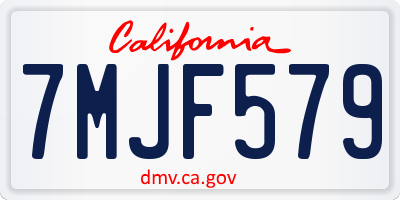 CA license plate 7MJF579