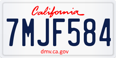 CA license plate 7MJF584