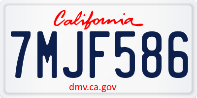 CA license plate 7MJF586
