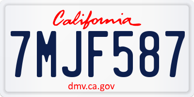CA license plate 7MJF587