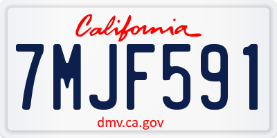 CA license plate 7MJF591