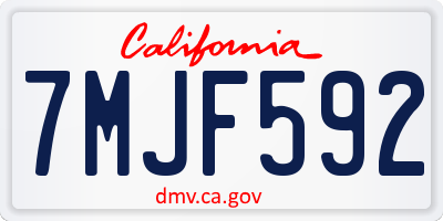 CA license plate 7MJF592