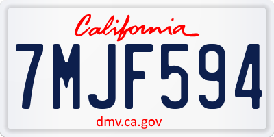 CA license plate 7MJF594
