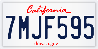 CA license plate 7MJF595
