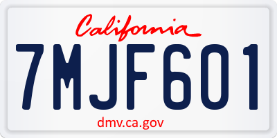 CA license plate 7MJF601