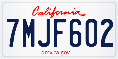 CA license plate 7MJF602
