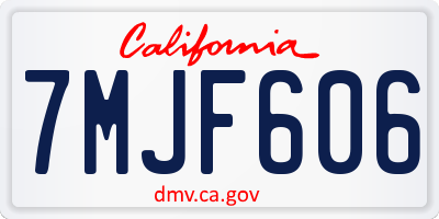 CA license plate 7MJF606