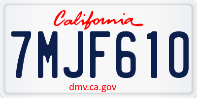 CA license plate 7MJF610