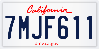 CA license plate 7MJF611