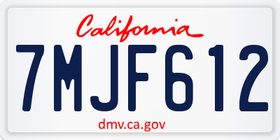 CA license plate 7MJF612