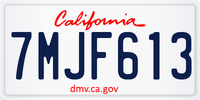 CA license plate 7MJF613